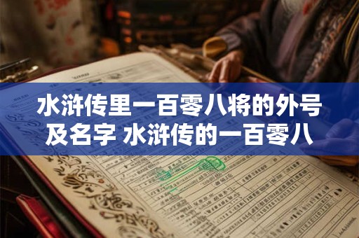 水浒传里一百零八将的外号及名字 水浒传的一百零八位好汉的名字和外号