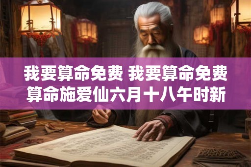 我要算命免费 我要算命免费算命施爱仙六月十八午时新年58岁