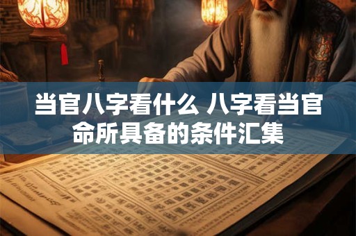当官八字看什么 八字看当官命所具备的条件汇集