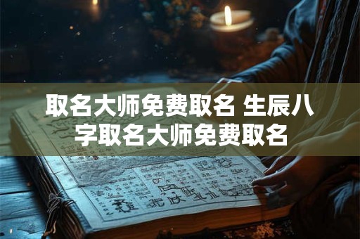 取名大师免费取名 生辰八字取名大师免费取名