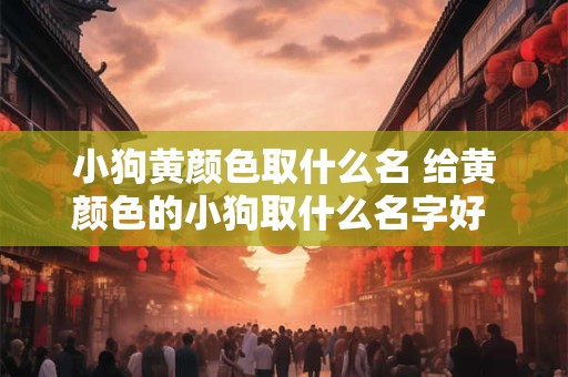 小狗黄颜色取什么名 给黄颜色的小狗取什么名字好 吉祥