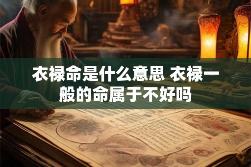 衣禄命是什么意思 衣禄一般的命属于不好吗