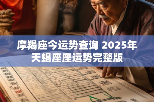 摩羯座今运势查询 2025年天蝎座座运势完整版