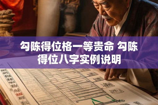 勾陈得位格一等贵命 勾陈得位八字实例说明