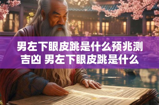 男左下眼皮跳是什么预兆测吉凶 男左下眼皮跳是什么预兆周公解梦