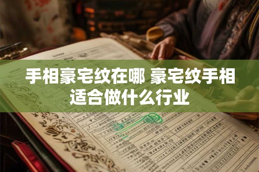 手相豪宅纹在哪 豪宅纹手相适合做什么行业