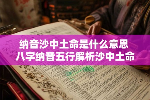 纳音沙中土命是什么意思 八字纳音五行解析沙中土命