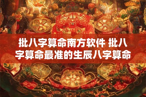批八字算命南方软件 批八字算命最准的生辰八字算命