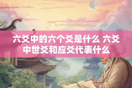 六爻中的六个爻是什么 六爻中世爻和应爻代表什么