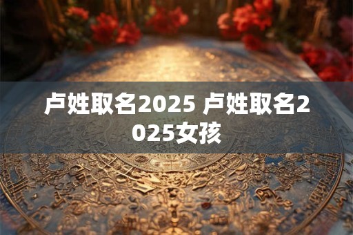 卢姓取名2025 卢姓取名2025女孩
