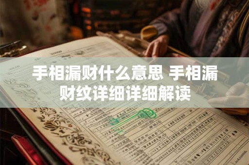 手相漏财什么意思 手相漏财纹详细详细解读
