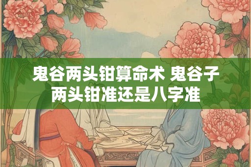 鬼谷两头钳算命术 鬼谷子两头钳准还是八字准