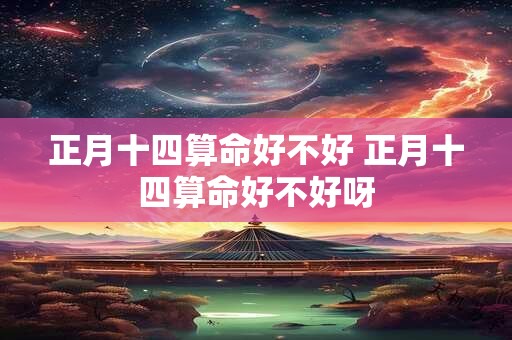 正月十四算命好不好 正月十四算命好不好呀