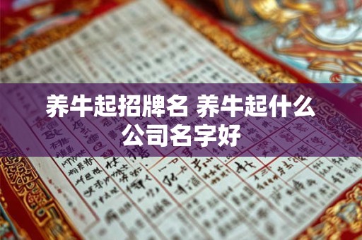 养牛起招牌名 养牛起什么公司名字好