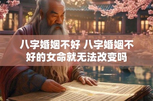 详细阅读:八字婚姻不好 八字婚姻不好的女命就无法改变吗 八字婚姻不好 八字婚姻不好的女命就无法改变吗