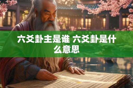 六爻卦主是谁 六爻卦是什么意思