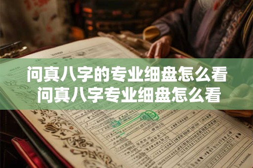 问真八字的专业细盘怎么看 问真八字专业细盘怎么看神煞