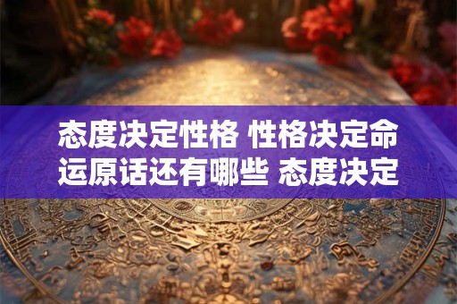 态度决定性格 性格决定命运原话还有哪些 态度决定心情 性格决定人生 选择决定命运......