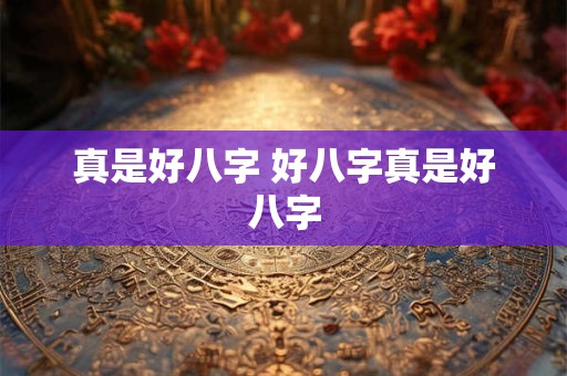 真是好八字 好八字真是好八字