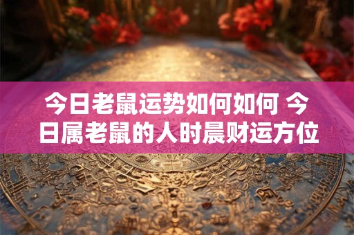 今日老鼠运势如何如何 今日属老鼠的人时晨财运方位