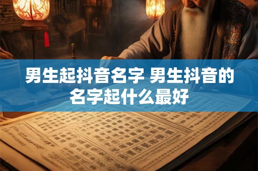 男生起抖音名字 男生抖音的名字起什么最好