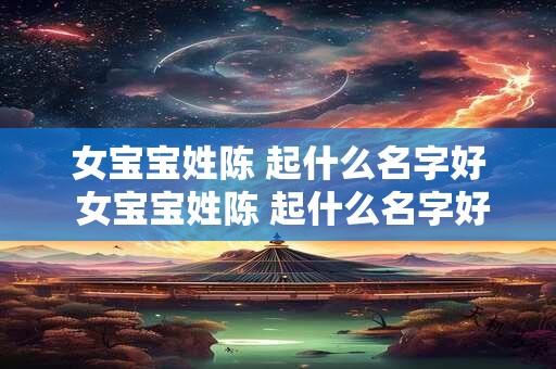 女宝宝姓陈 起什么名字好 女宝宝姓陈 起什么名字好一点