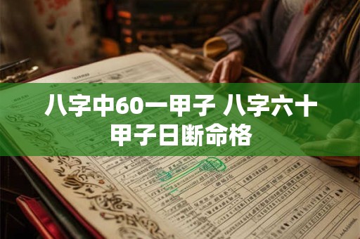 八字中60一甲子 八字六十甲子日断命格