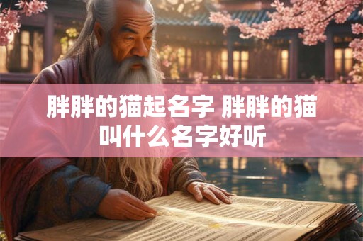 胖胖的猫起名字 胖胖的猫叫什么名字好听
