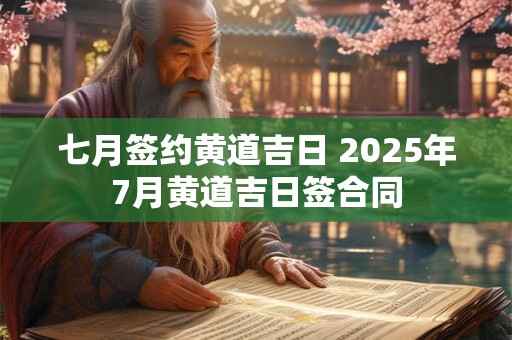 七月签约黄道吉日 2025年7月黄道吉日签合同