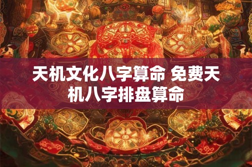 天机文化八字算命 免费天机八字排盘算命