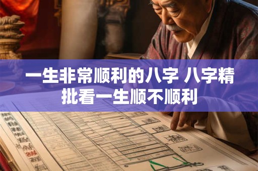 一生非常顺利的八字 八字精批看一生顺不顺利