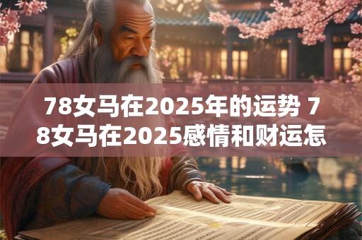 78女马在2025年的运势 78女马在2025感情和财运怎么样