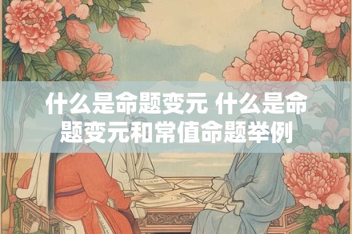 什么是命题变元 什么是命题变元和常值命题举例