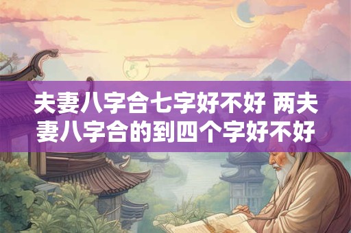 夫妻八字合七字好不好 两夫妻八字合的到四个字好不好
