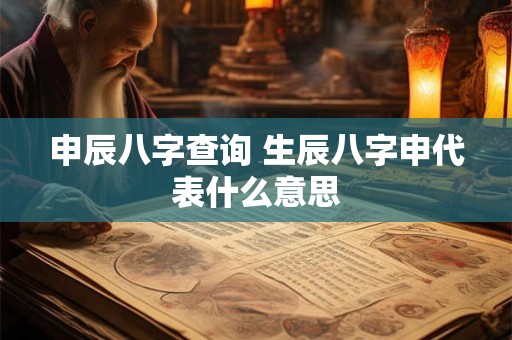 申辰八字查询 生辰八字申代表什么意思