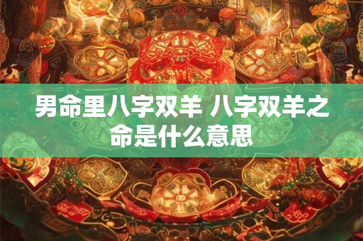 男命里八字双羊 八字双羊之命是什么意思
