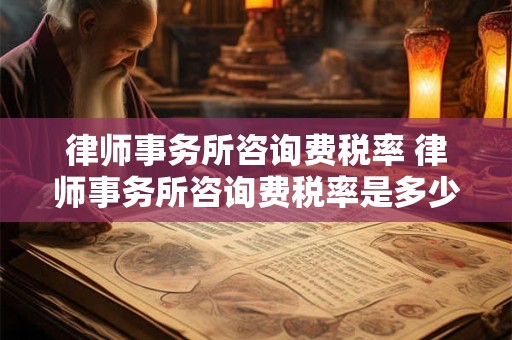 律师事务所咨询费税率 律师事务所咨询费税率是多少