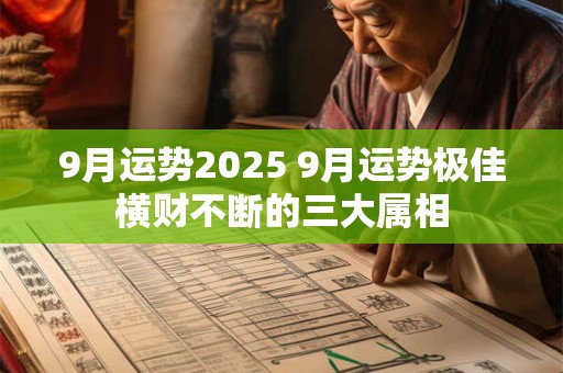 9月运势2025 9月运势极佳横财不断的三大属相