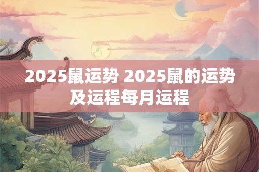 2025鼠运势 2025鼠的运势及运程每月运程