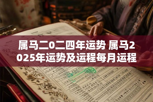 属马二0二四年运势 属马2025年运势及运程每月运程
