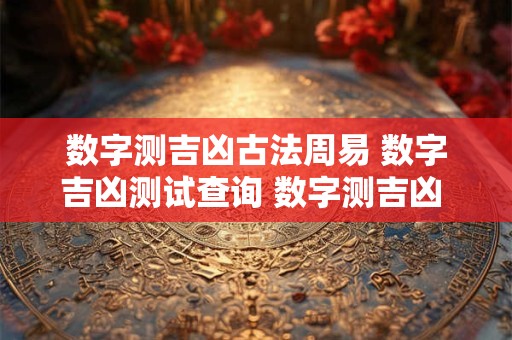数字测吉凶古法周易 数字吉凶测试查询 数字测吉凶 周易数字吉凶预测