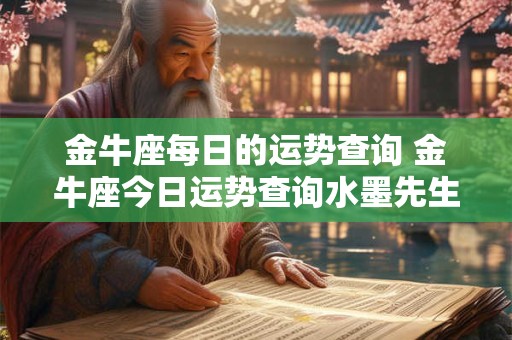 金牛座每日的运势查询 金牛座今日运势查询水墨先生网