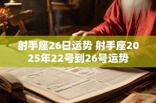 射手座26日运势 射手座2025年22号到26号运势
