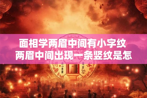 面相学两眉中间有小字纹 两眉中间出现一条竖纹是怎么了啊