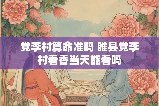 党李村算命准吗 睢县党李村看香当天能看吗