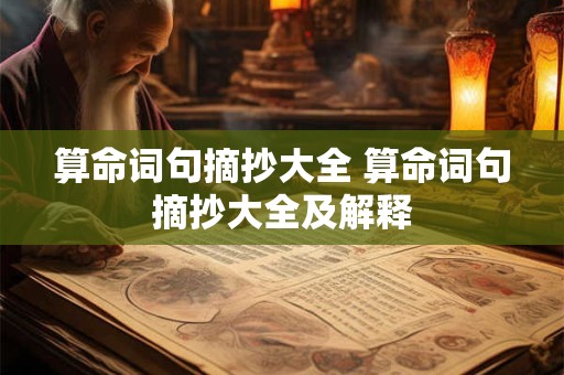 算命词句摘抄大全 算命词句摘抄大全及解释