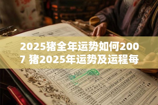 2025猪全年运势如何2007 猪2025年运势及运程每月运程