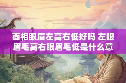 面相眼眉左高右低好吗 左眼眉毛高右眼眉毛低是什么意思呢
