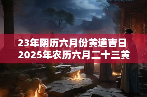 23年阴历六月份黄道吉日 2025年农历六月二十三黄道吉日查询
