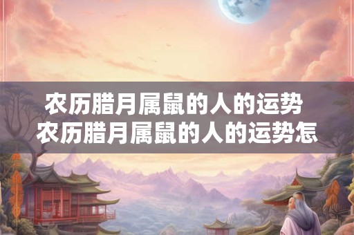 农历腊月属鼠的人的运势 农历腊月属鼠的人的运势怎么样